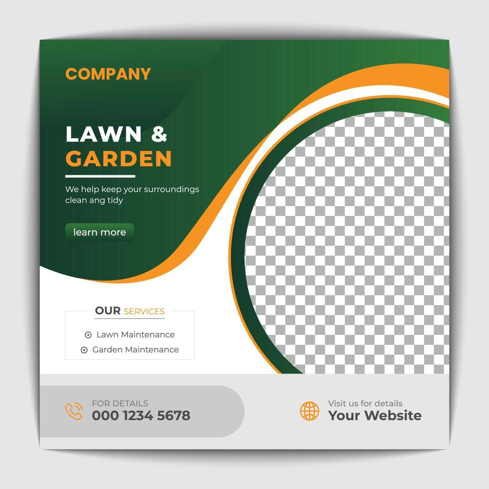 Agriculture and garden service for social media post and banner design vector