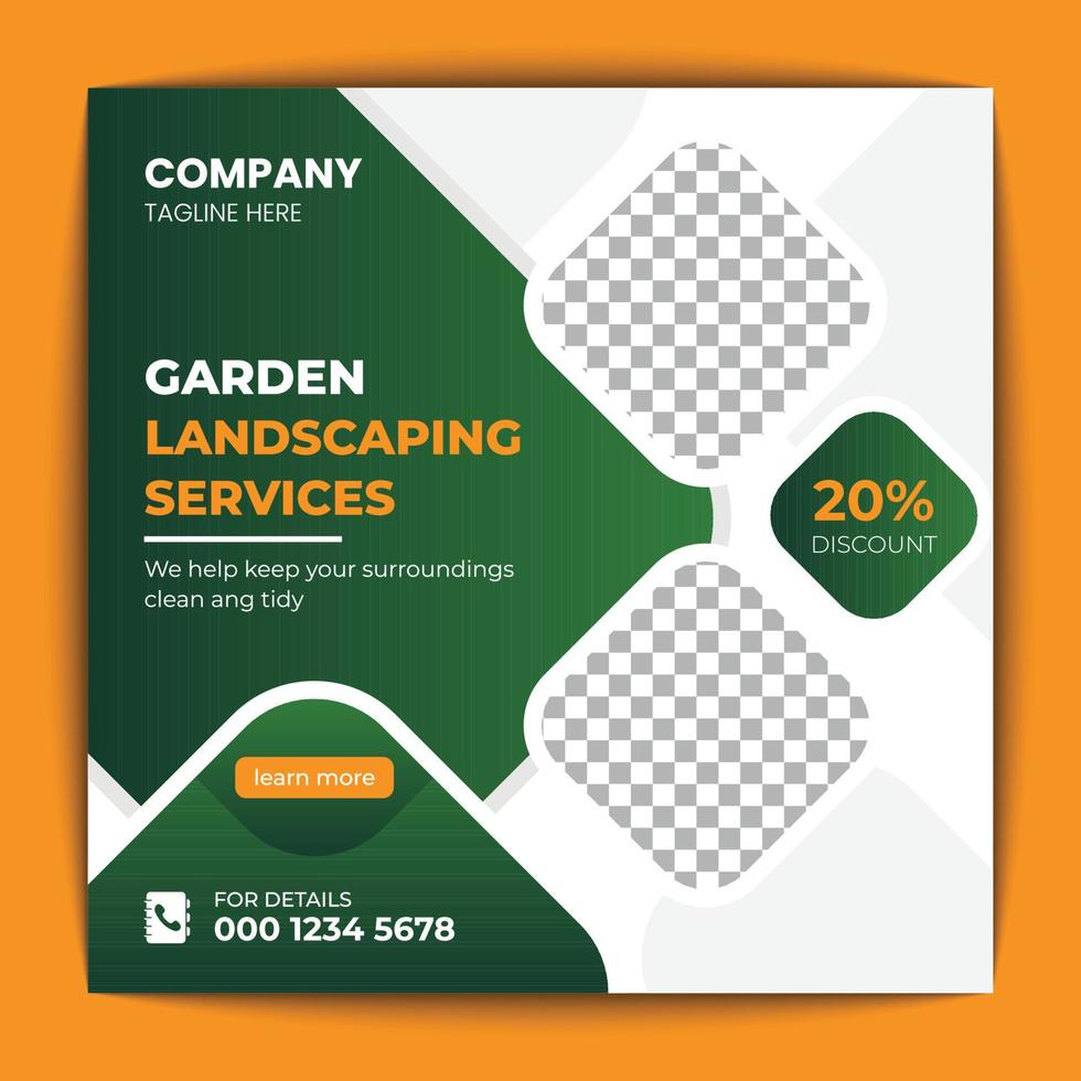 Agriculture and garden service for social media post and banner design vector