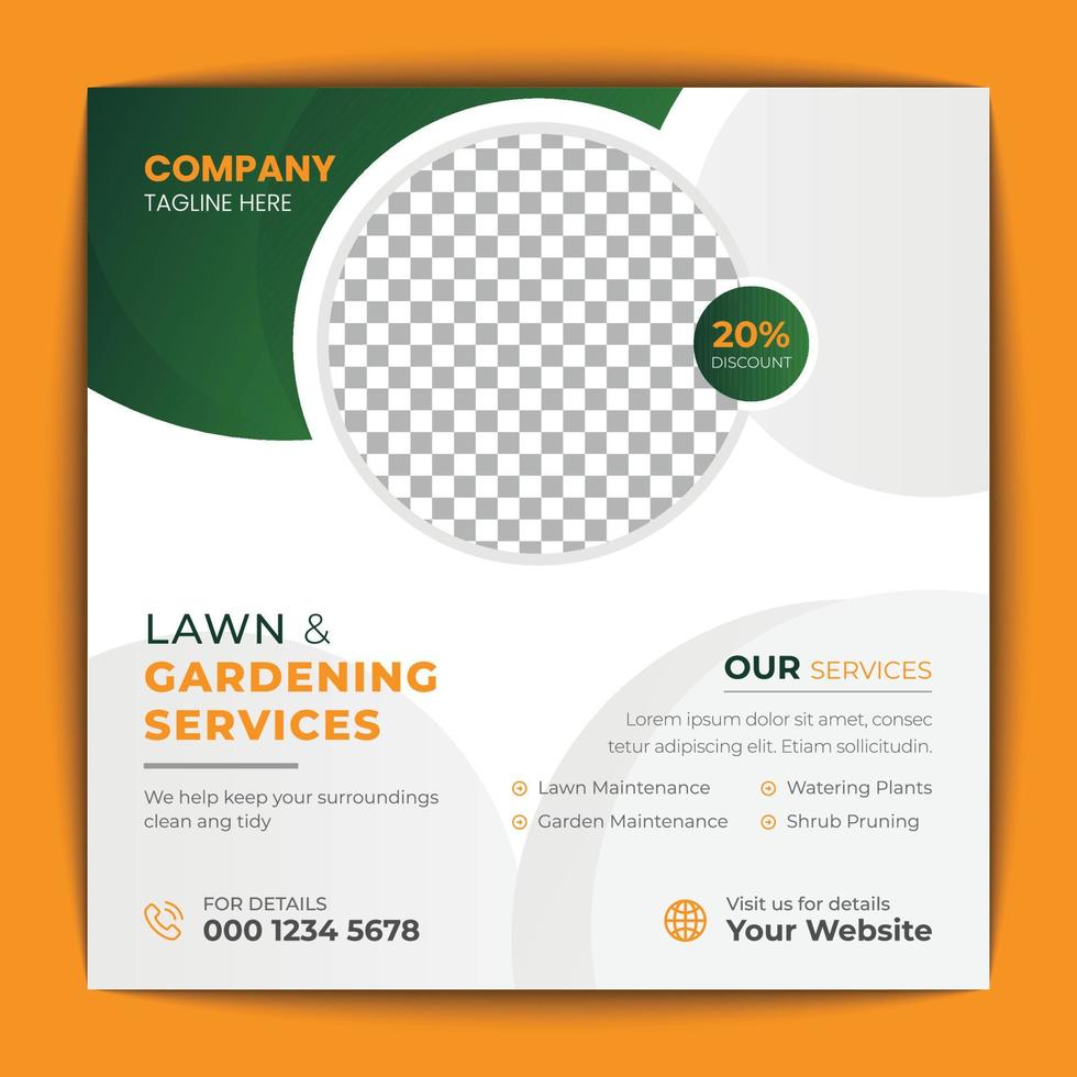 Agriculture and garden service for social media post and banner design vector