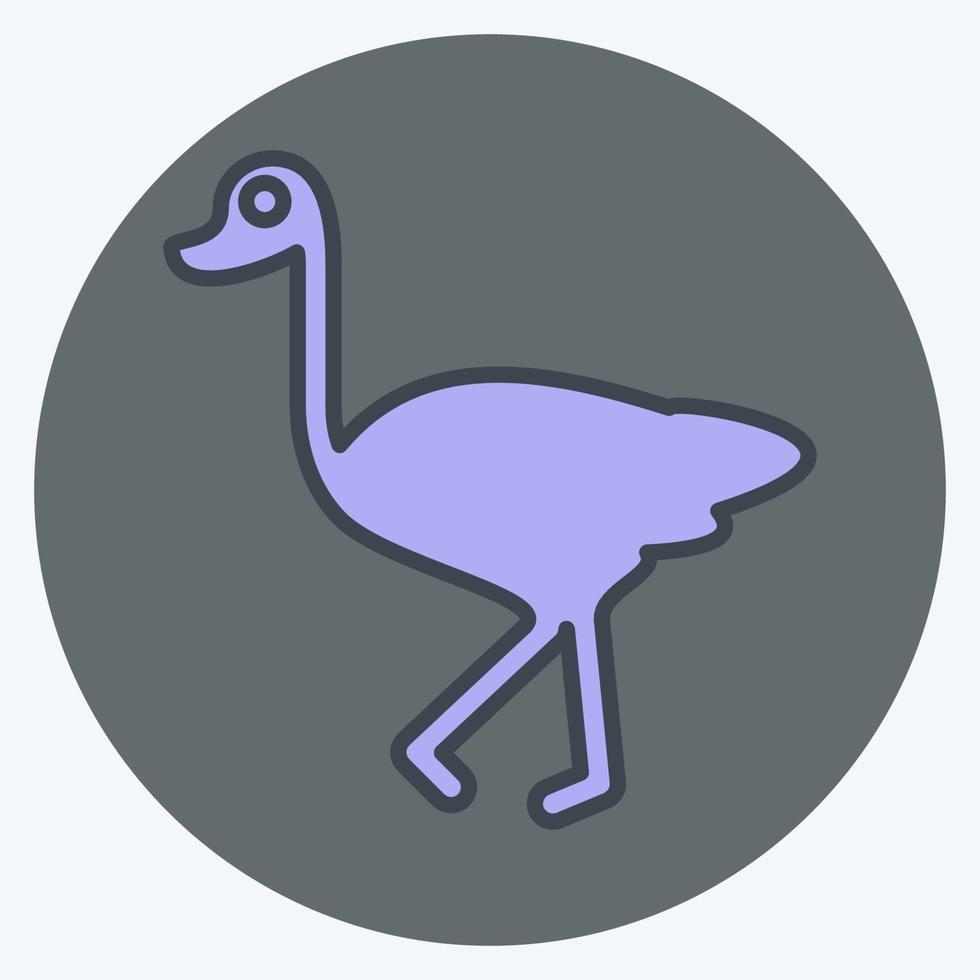 Icon Ostrich. related to Domestic Animals symbol. simple design editable. simple illustration vector