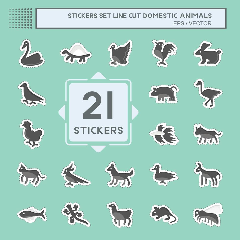 Icon Set Domestic Animals. related to Education symbol. simple design editable. simple illustration vector