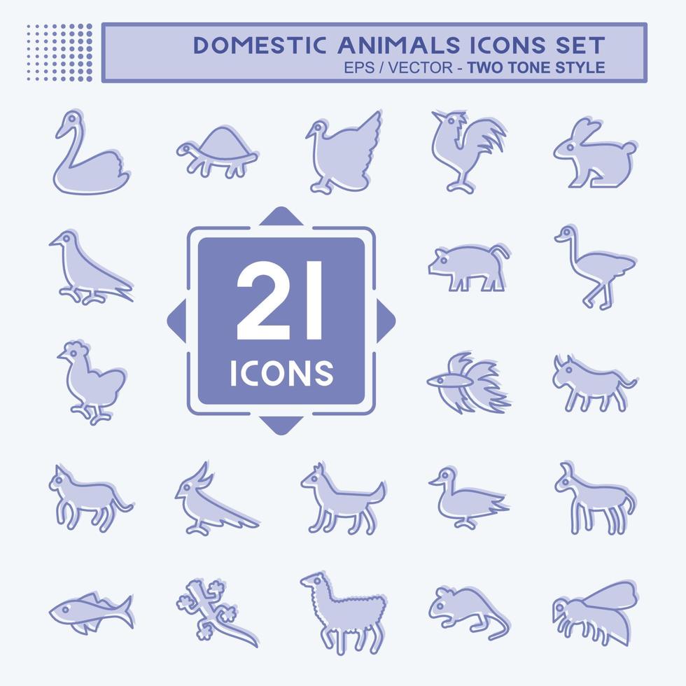 Icon Set Domestic Animals. related to Education symbol. simple design editable. simple illustration vector