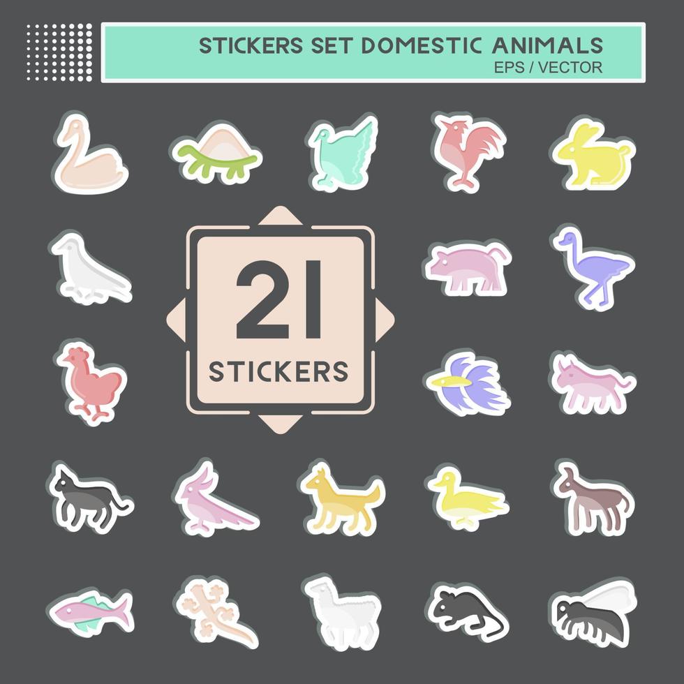 Icon Set Domestic Animals. related to Education symbol. simple design editable. simple illustration vector