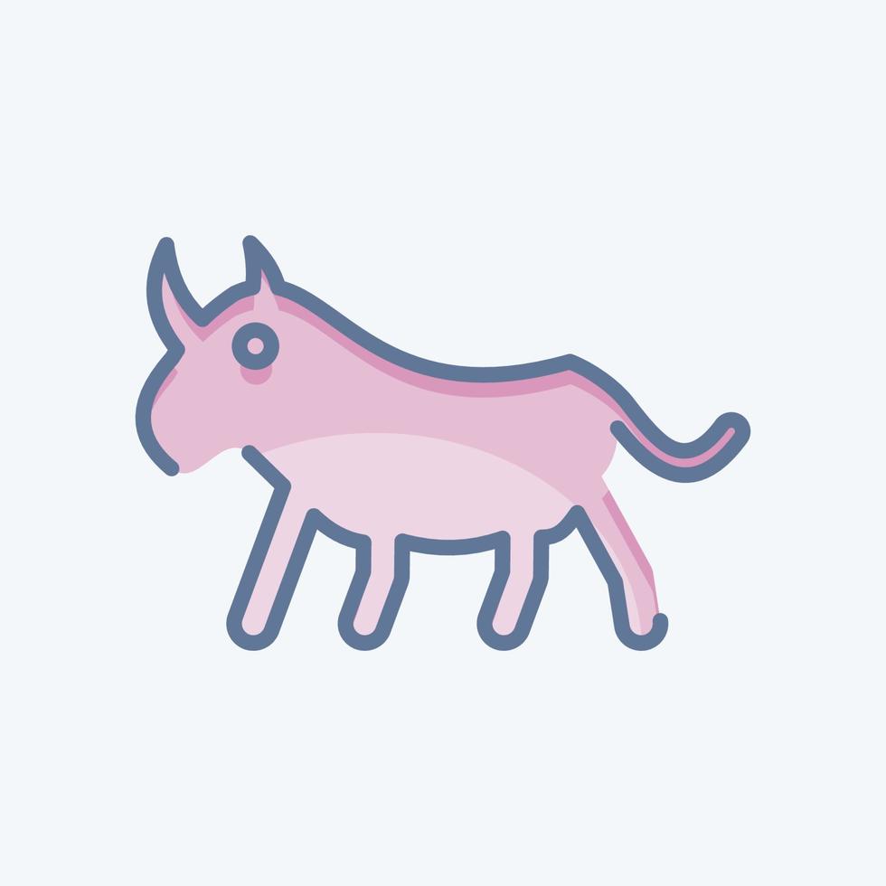 Icon Rhinoceros. related to Domestic Animals symbol. simple design editable. simple illustration vector