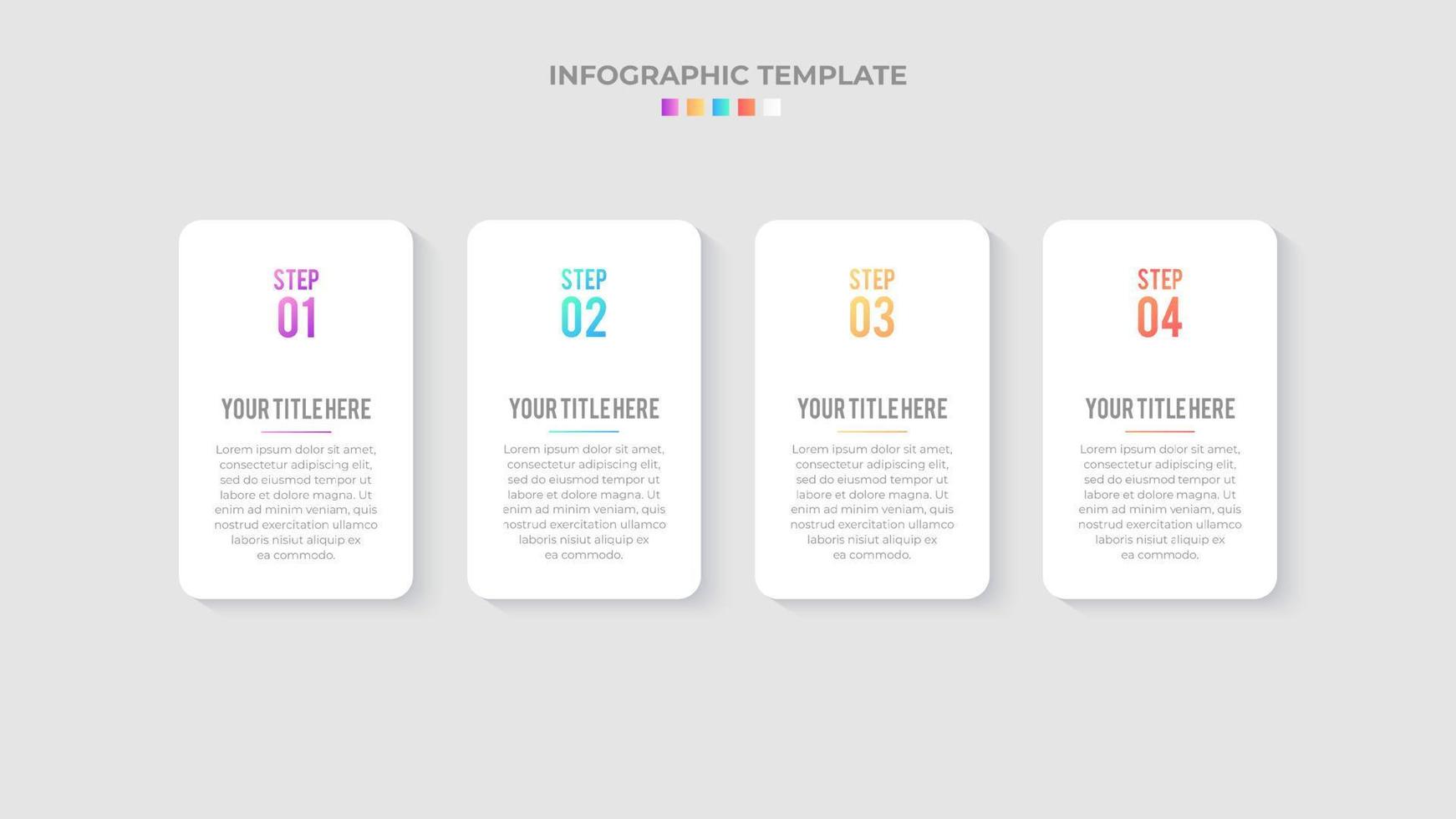 Four 4 Steps Options Timeline Business Infographic Modern Design Template vector