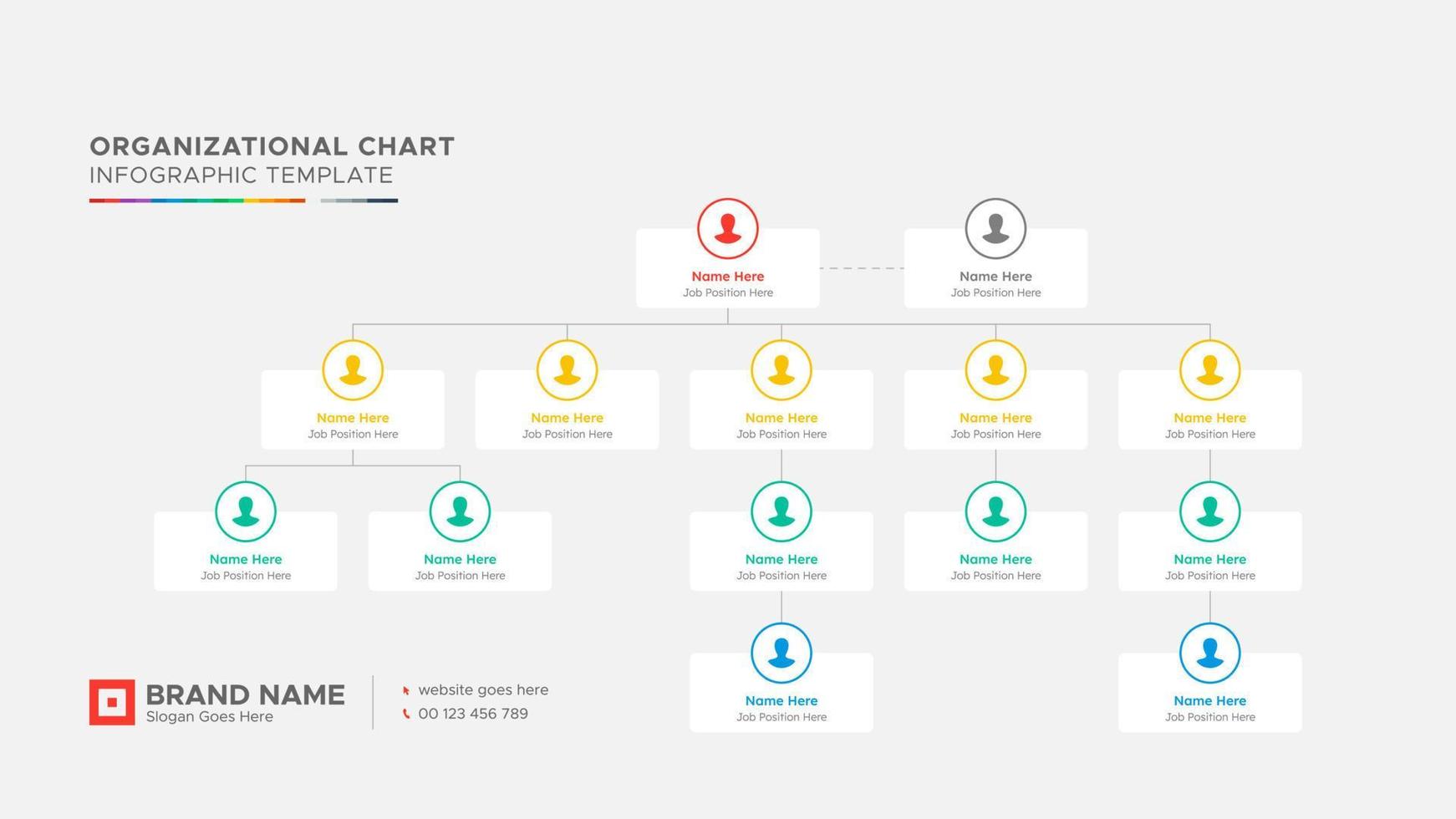 Organizational Chart, Tree Diagram, Dendrogram Business Infographic Template Design vector