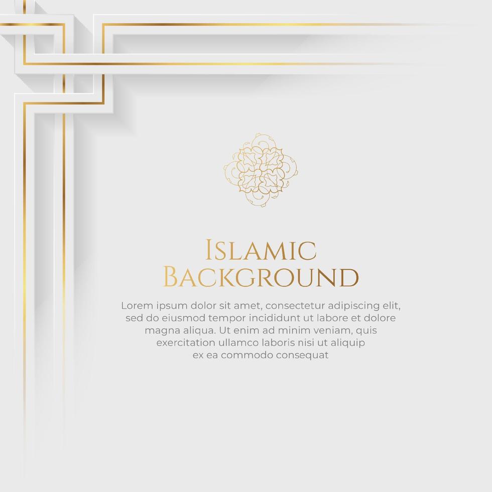 Islamic Arabic Arabesque Ornament Border Luxury Abstract White Background with Copy Space for Text vector