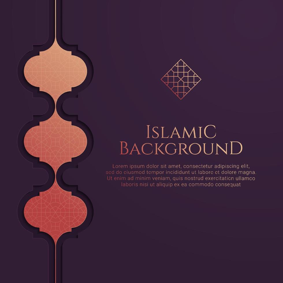 Islamic Arabic Background with Ornamental Geometric Pattern and Copy Space vector