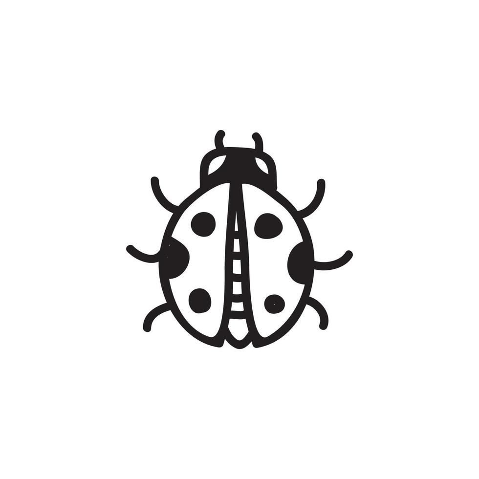Vector stock illustration with single object, insects, hand drawn, doodle style.