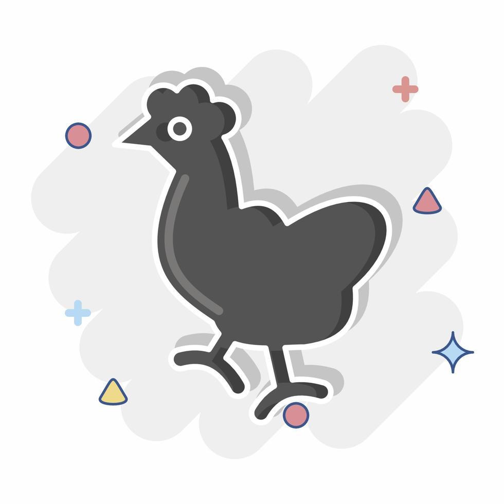 Icon Chicken. related to Domestic Animals symbol. simple design editable. simple illustration vector