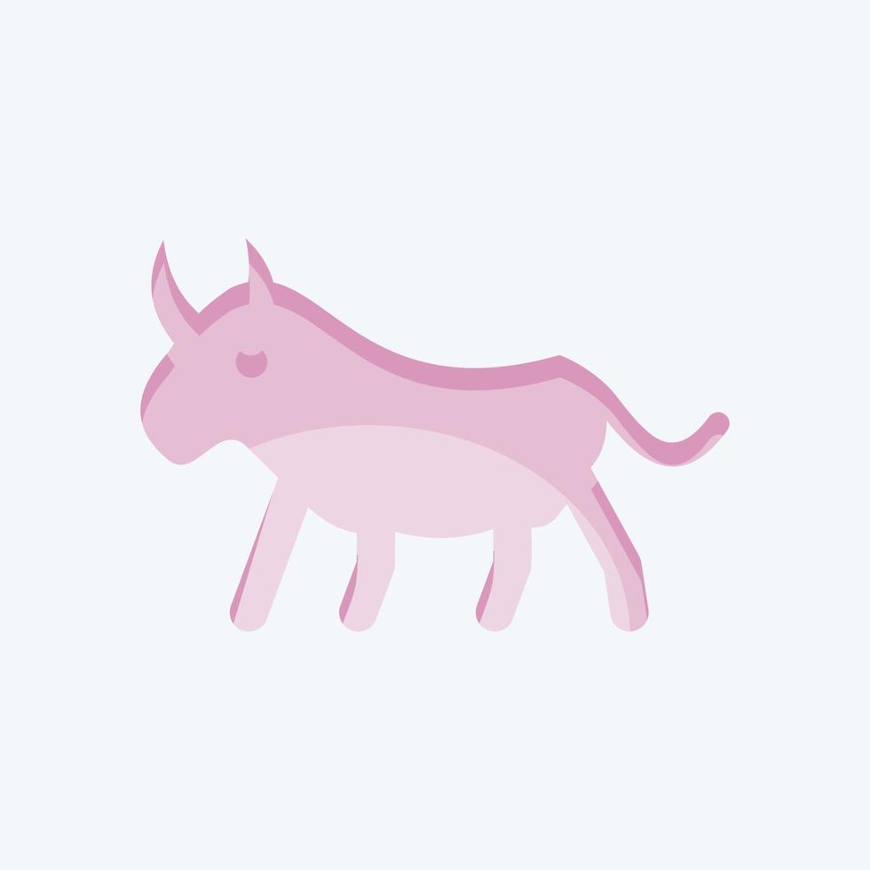 Icon Rhinoceros. related to Domestic Animals symbol. simple design editable. simple illustration vector