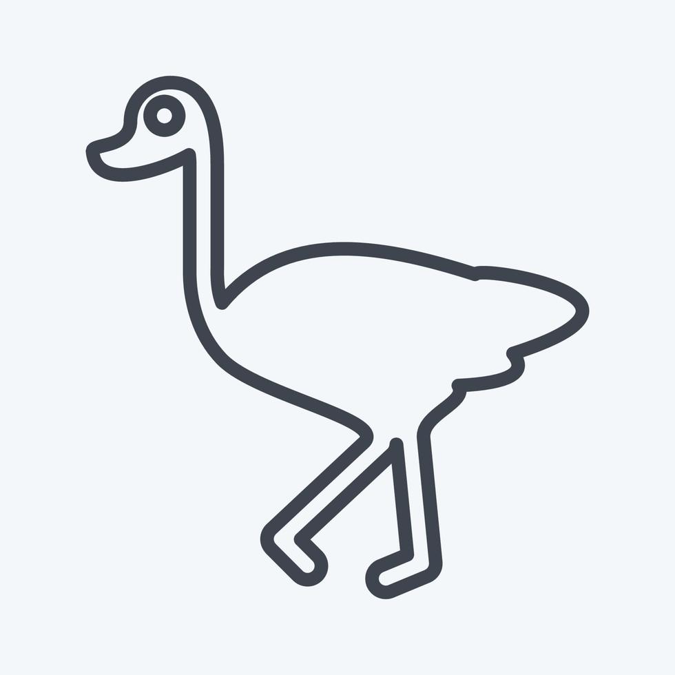 Icon Ostrich. related to Domestic Animals symbol. simple design editable. simple illustration vector