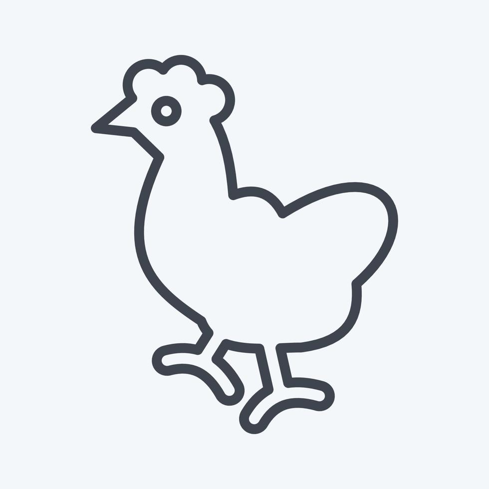 Icon Chicken. related to Domestic Animals symbol. simple design editable. simple illustration vector