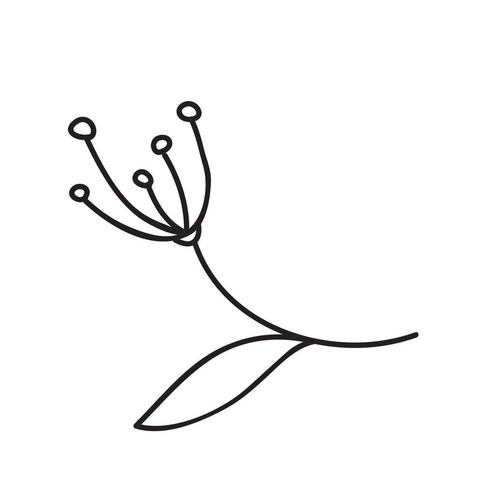 vector valores ilustración con soltero objeto, planta, mano dibujado, garabatear estilo.