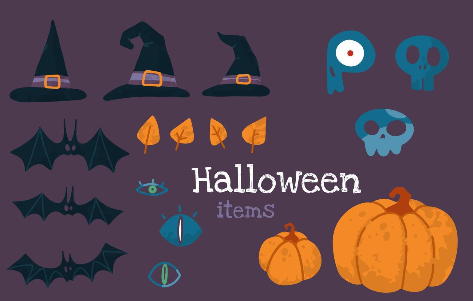 Helloween vector stock illustration with halloween stuff