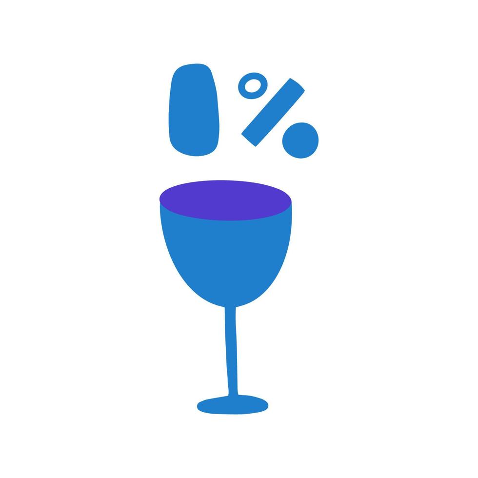 Non-alcoholic sign, alcohol free. Healthly food concept icon. vector