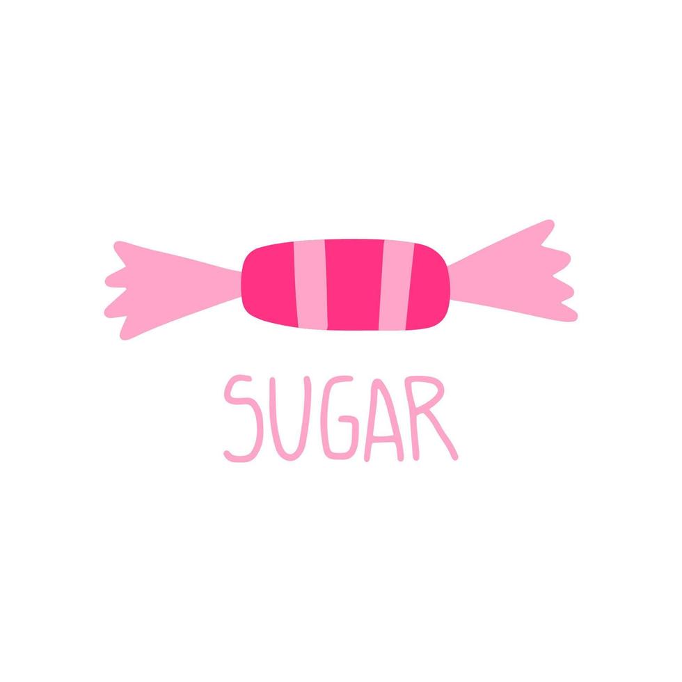 Less sugar, sweetener. Healthly food concept icon. vector