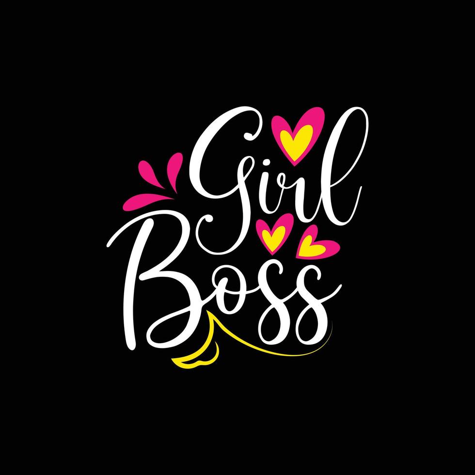 Girl Boss vector t shirt design. womans day t-shirt design. Can be used for Print mugs, sticker designs, greeting cards, posters, bags, and t-shirts