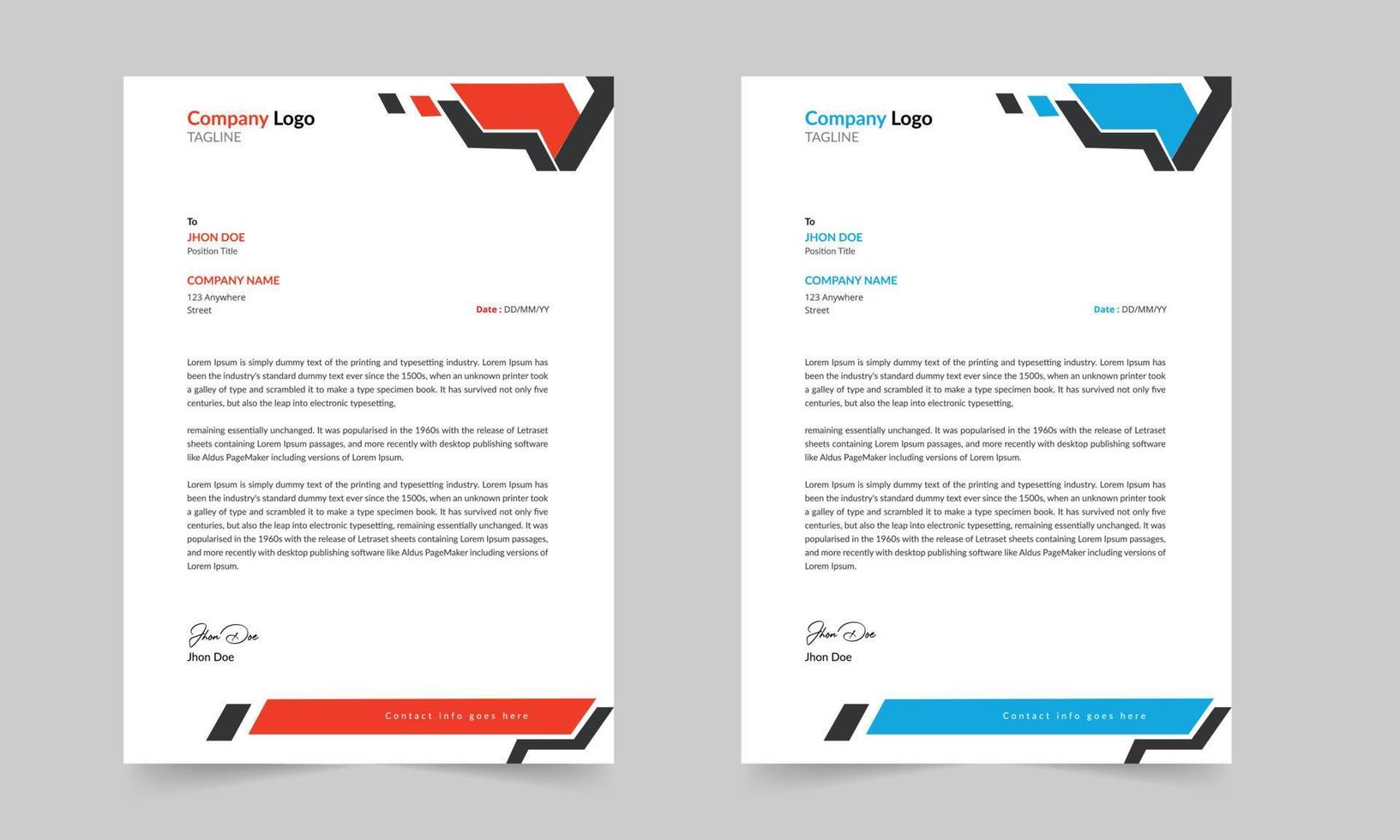 Business Letterhead Design template, multipurpose professional letterhead design vector