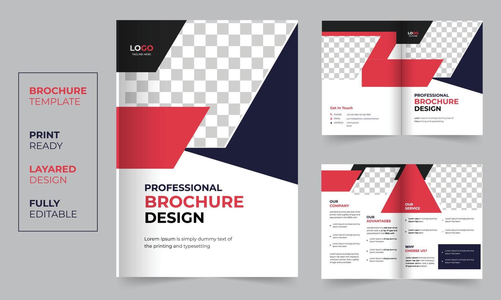 Corporate Business Bifold brochure Design Template vector