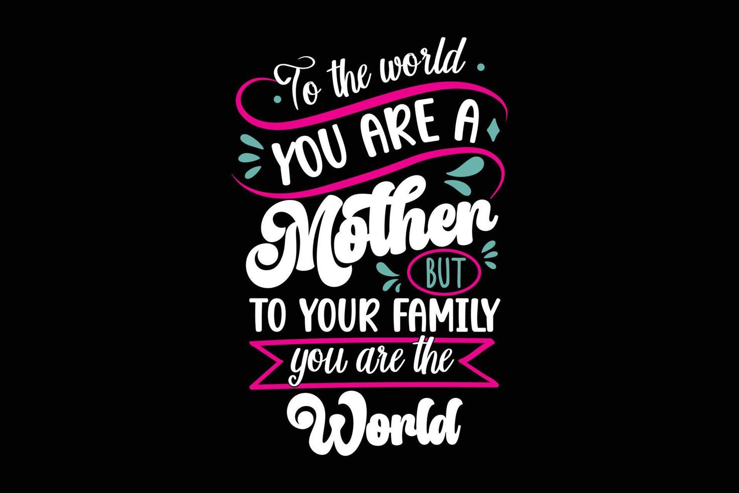 a el mundo usted son un madre pero a tu familia usted son el mundo madres día camiseta vector