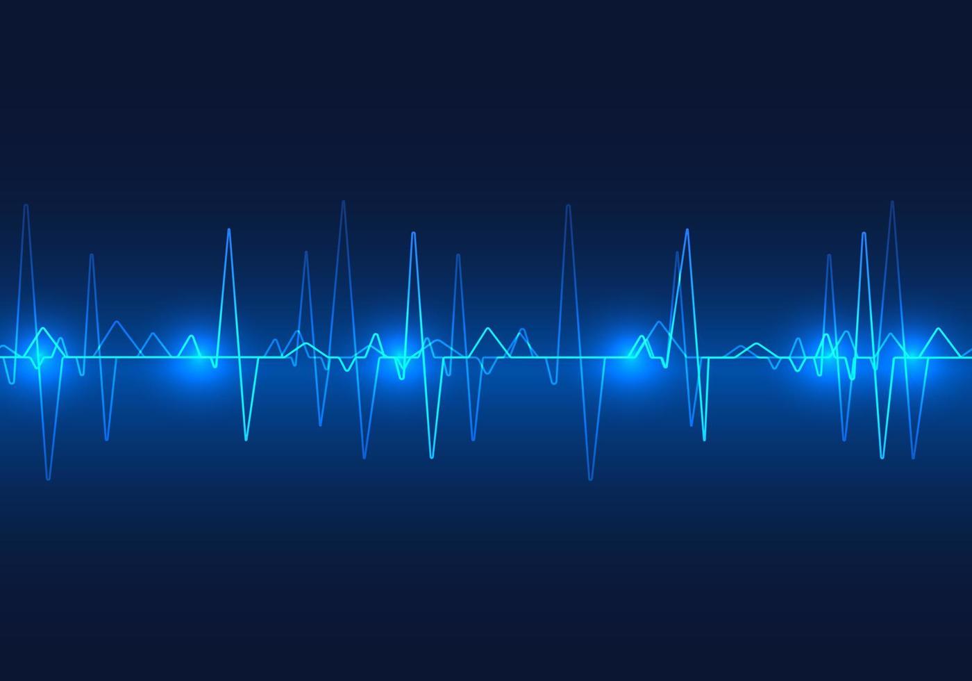 Overlapping heart waves It is a medical technology used to check the heart's rhythm changes. It is a background that can be used for medical communication so that the general public can understand. vector