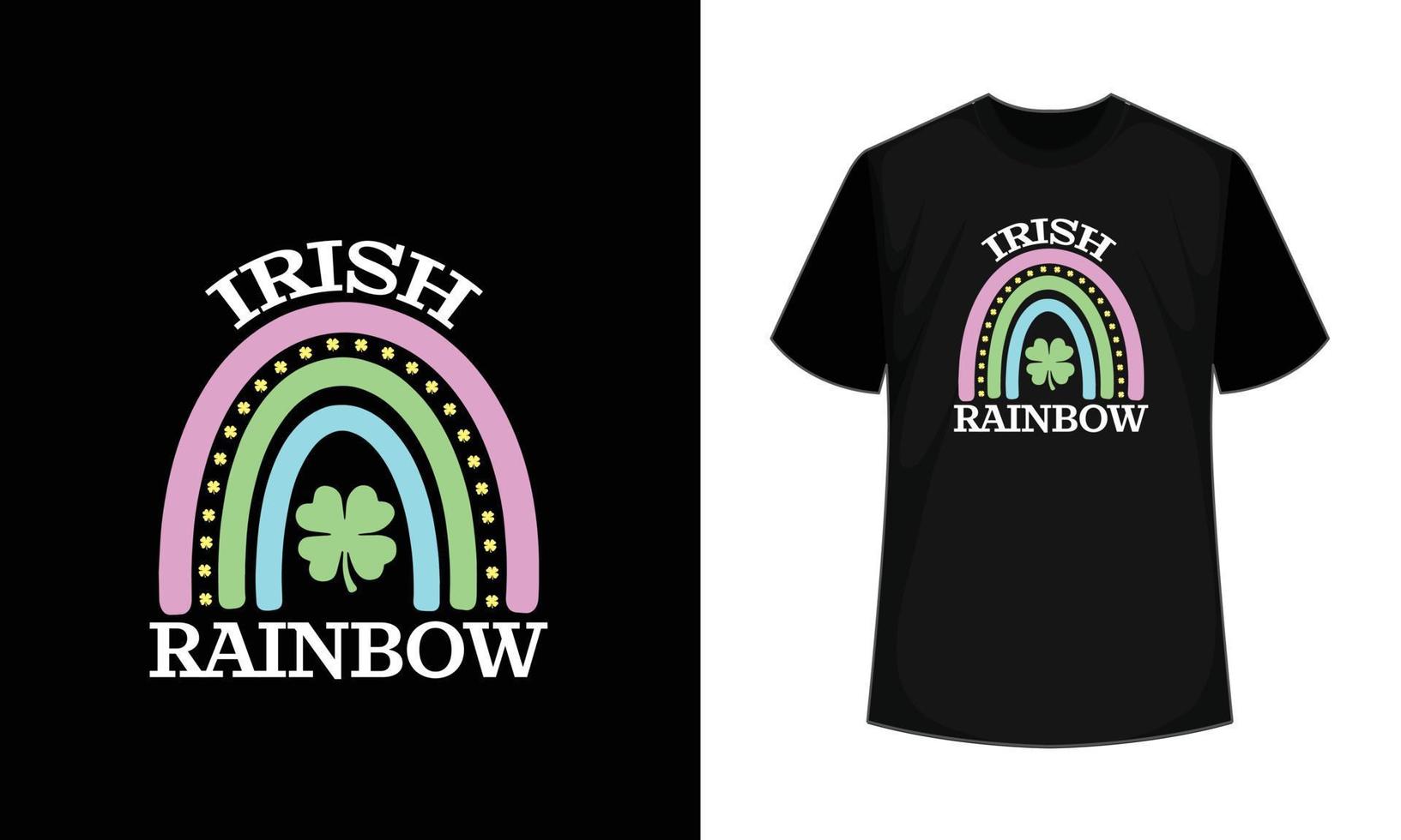 Irish Rainbow St Patrick's Day Shamrock Leopard Rainbow T Shirt Design vector