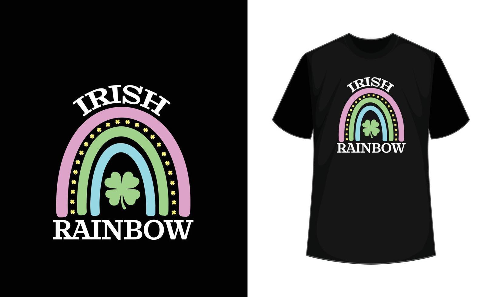 irlandesa arco iris S t patrick's día trébol leopardo arco iris t camisa diseño vector