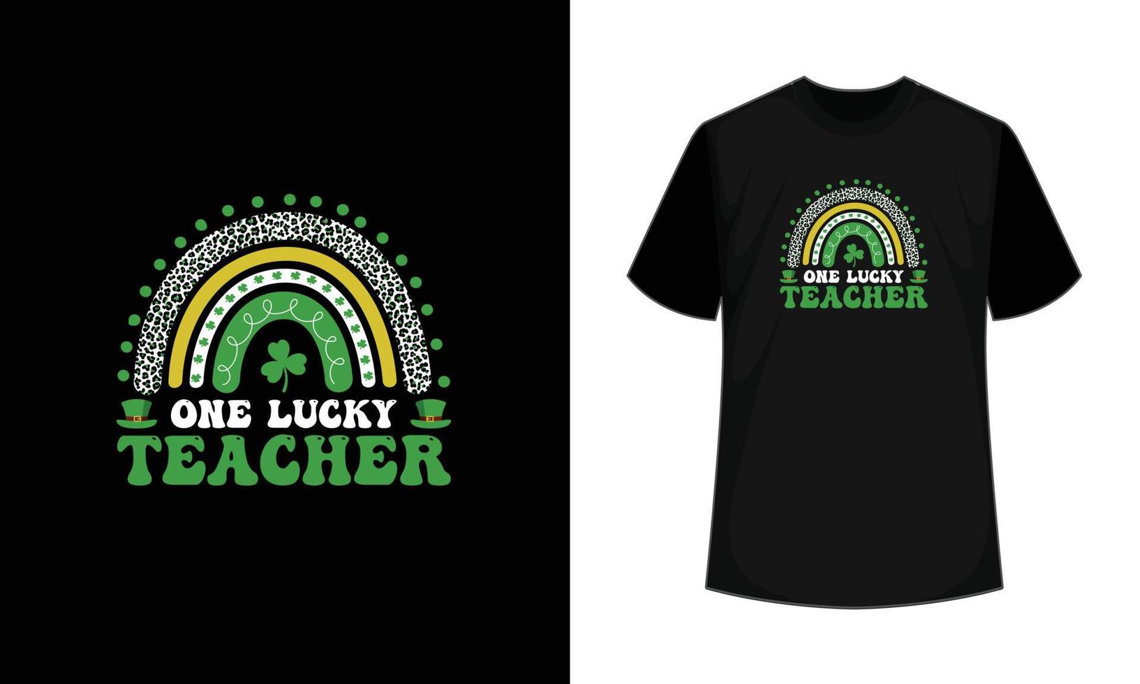 One Lucky Teacher St Patricks Day T-Shirt Design vector