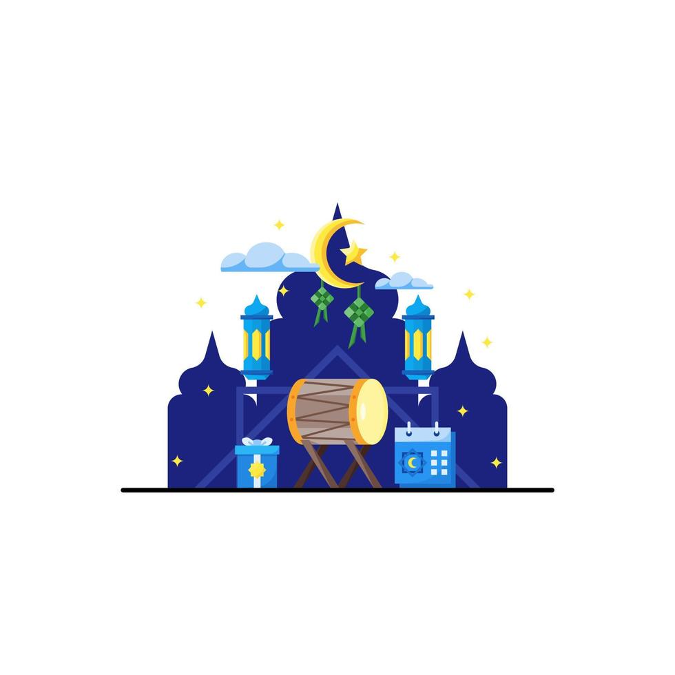 Illustration of celebrations and ornaments in the month of Ramadan vector