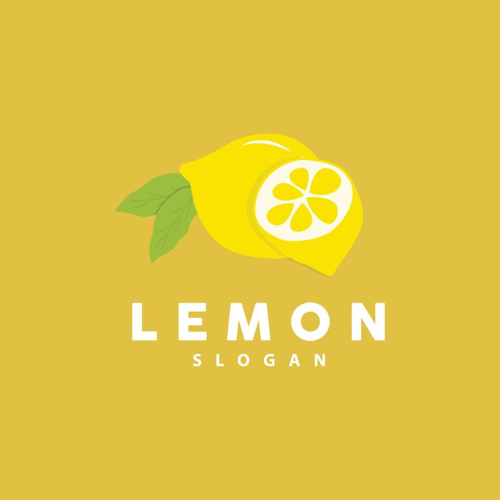 Lemon Logo, Luxurious Elegant Minimalist Design, Lemon Fresh Fruit Vector For Juice, Illustration Template Icon