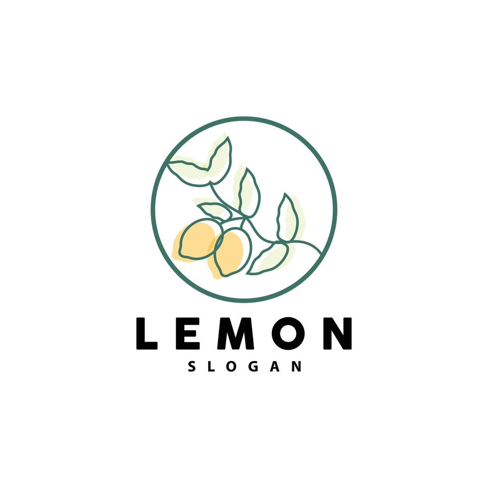 limón logo, lujoso elegante minimalista diseño, limón Fresco Fruta vector para jugo, ilustración modelo icono