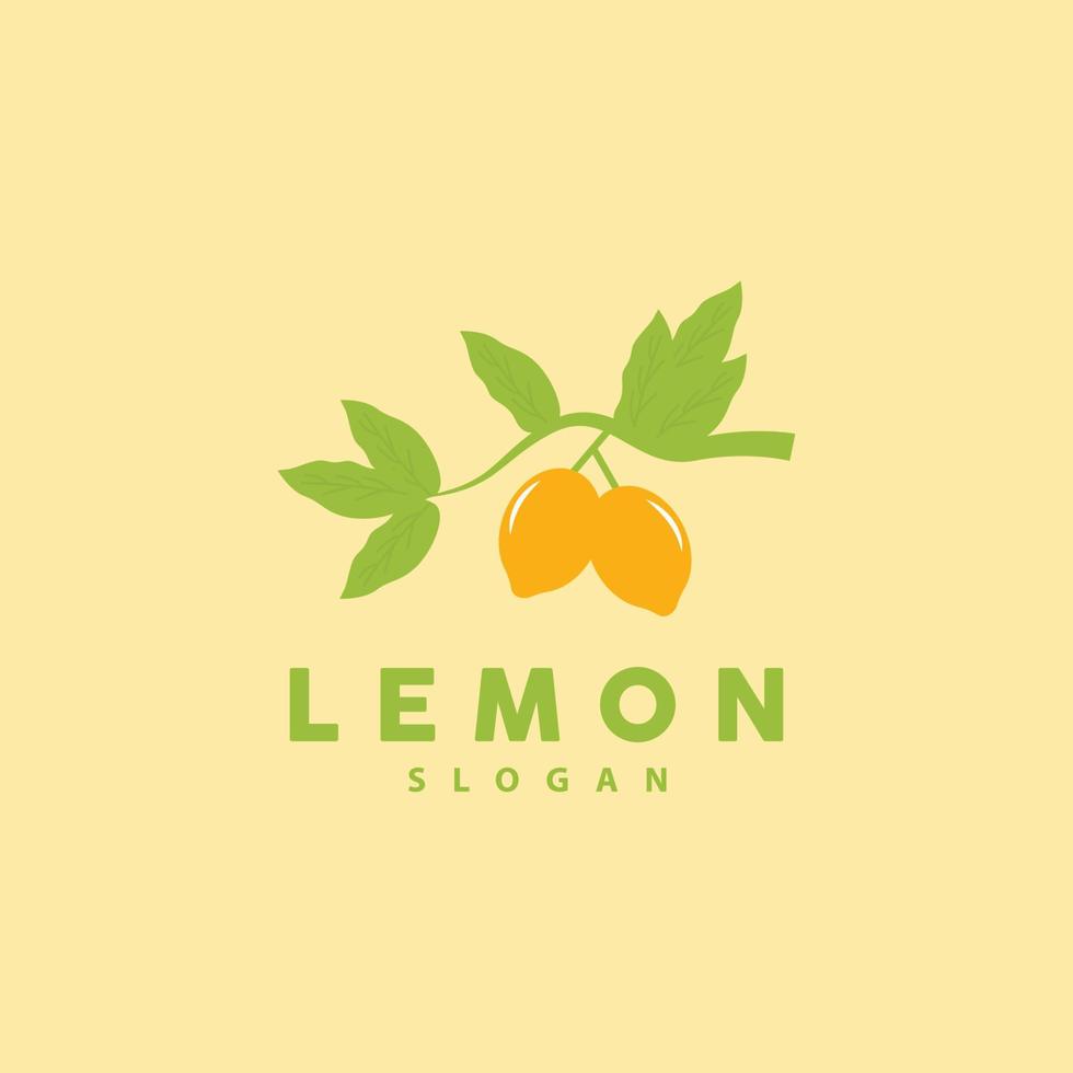 Lemon Logo, Luxurious Elegant Minimalist Design, Lemon Fresh Fruit Vector For Juice, Illustration Template Icon