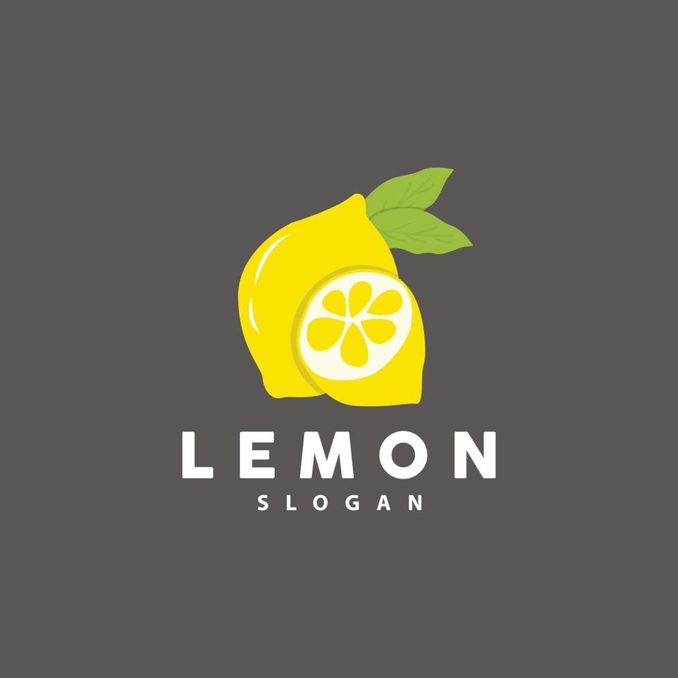 Lemon Logo, Luxurious Elegant Minimalist Design, Lemon Fresh Fruit Vector For Juice, Illustration Template Icon