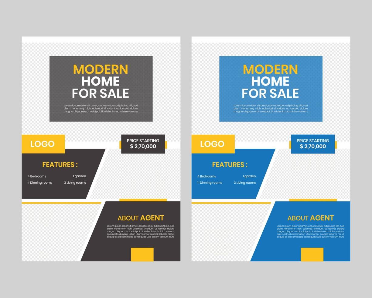 Modern home sale latest publication, Business agency commercial flyer, Property sale promotion book template vector
