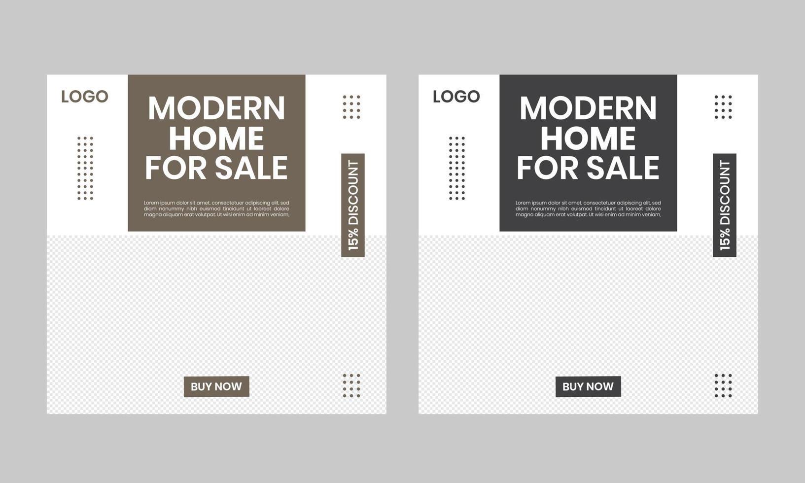 New square home sale decorative print banner, Broker agency commercial offer card template vector