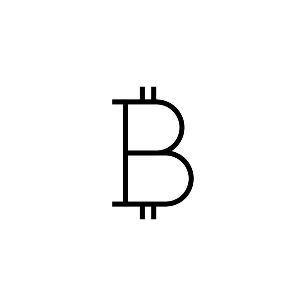 Bitcoin Sign Isolated Line Icon. Editable stroke. It can be used for websites, stores, banners, fliers vector