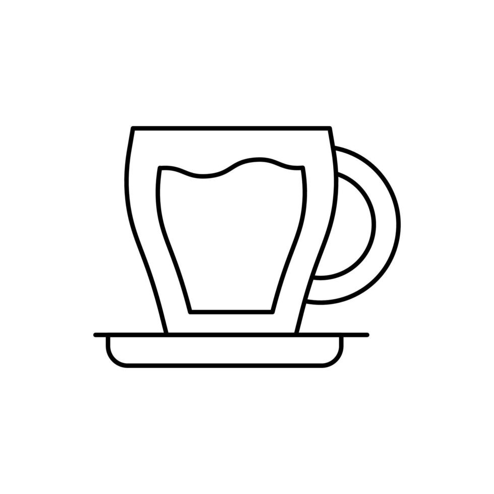 Cup and Saucer Isolated Line Icon. Perfect for using in banners, fliers, business cards, stores, shops vector