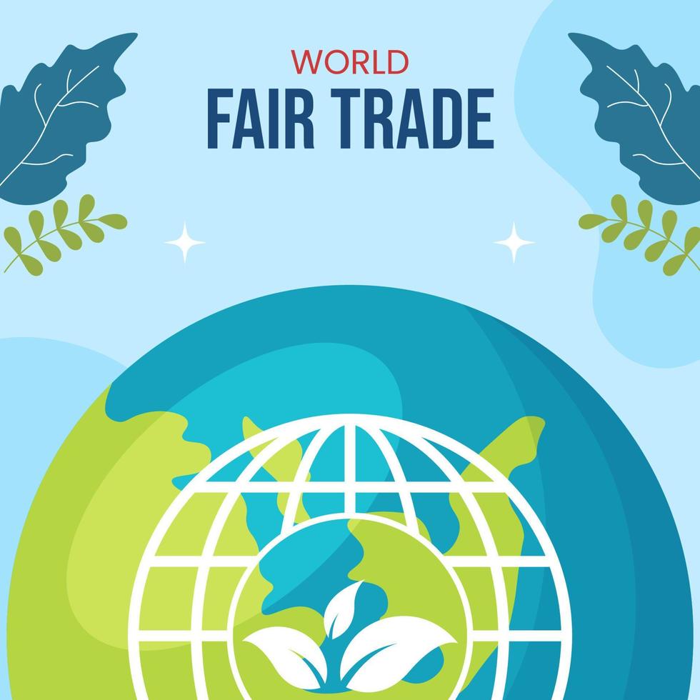 World Fair Trade Day Social Media Background Illustration Cartoon Hand Drawn Templates vector