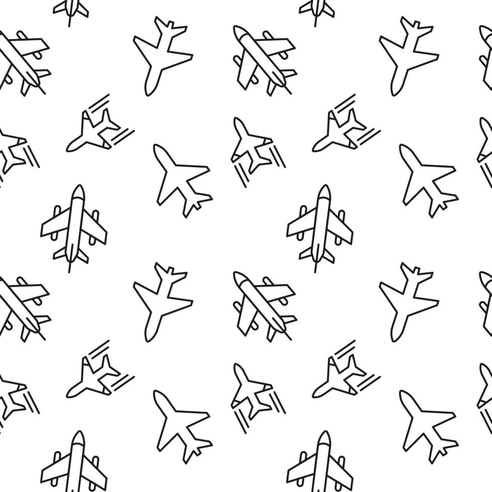 Various Airplanes Seamless Pattern vector