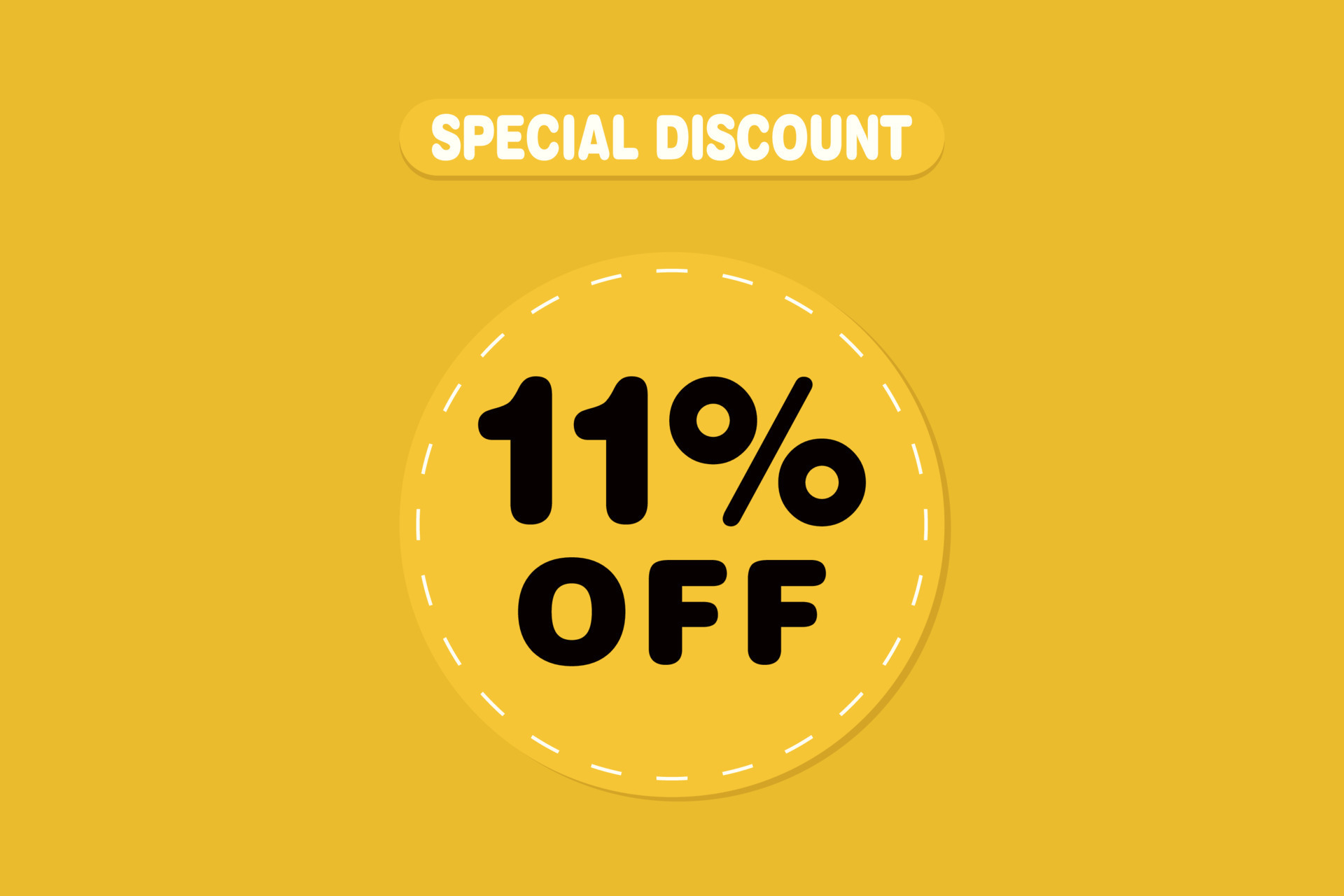 11 percent Sale and discount labels. price off tag icon flat design