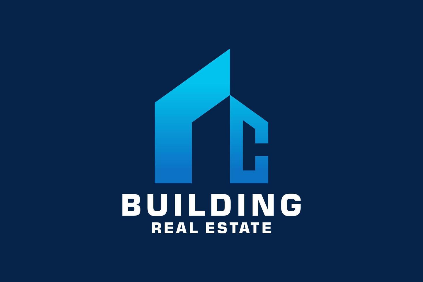 Initials letter C realtor, real estate and property business logo design vector