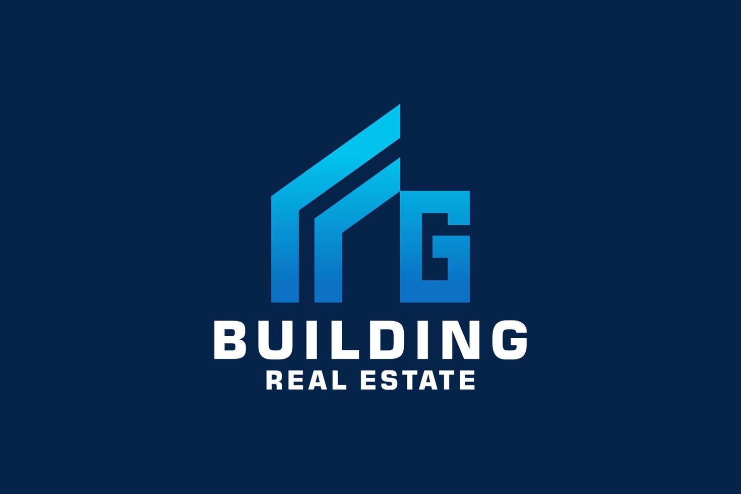 Initials letter G realtor, real estate and property business logo design vector
