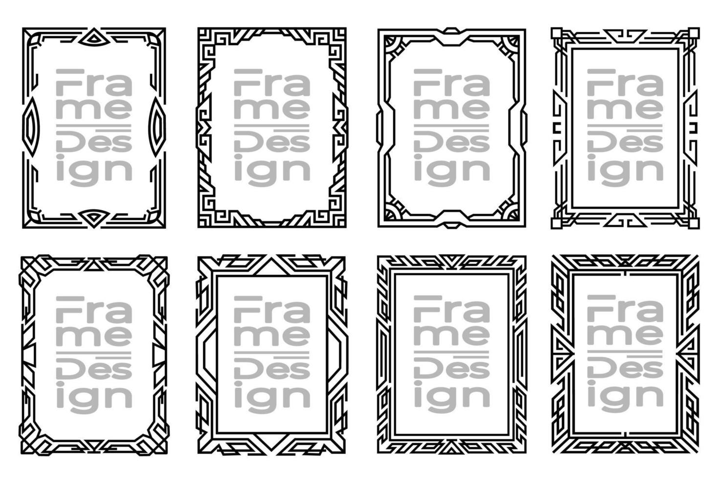 Abstract vertical ornate frames. Line art ornamental decorative border set. Border frames collection luxury designs. vector