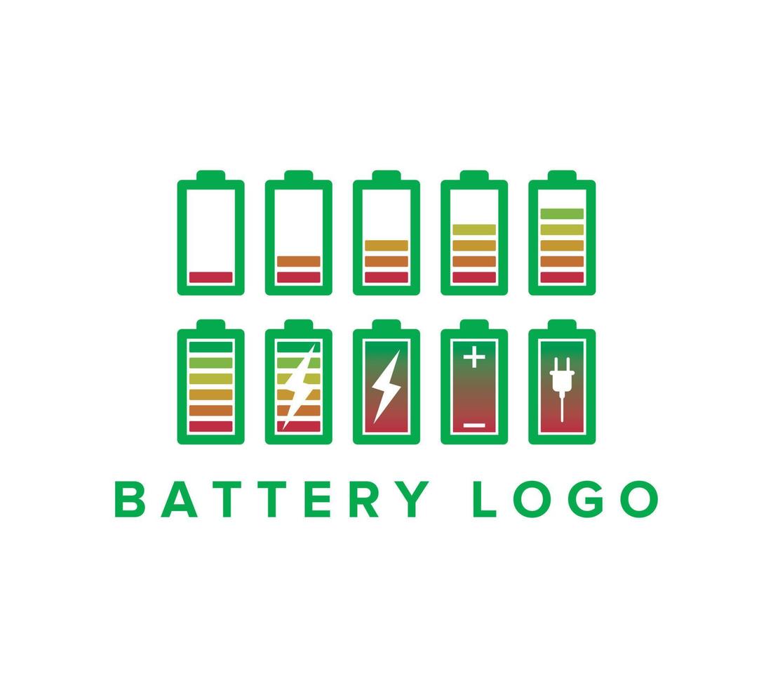 batería cargar indicador icono y nivel batería energía en blanco fondo, vector ilustración.