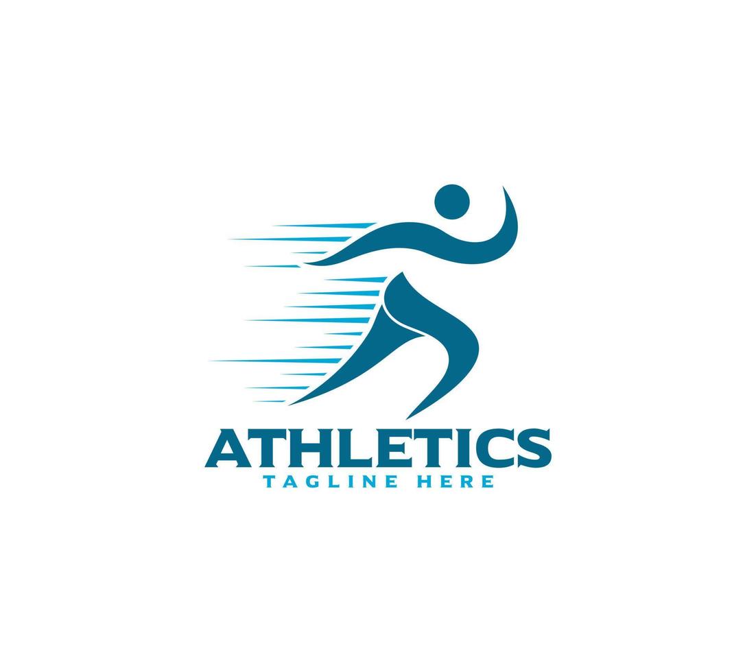 Sport athletics run logo design vector illustration on white background.