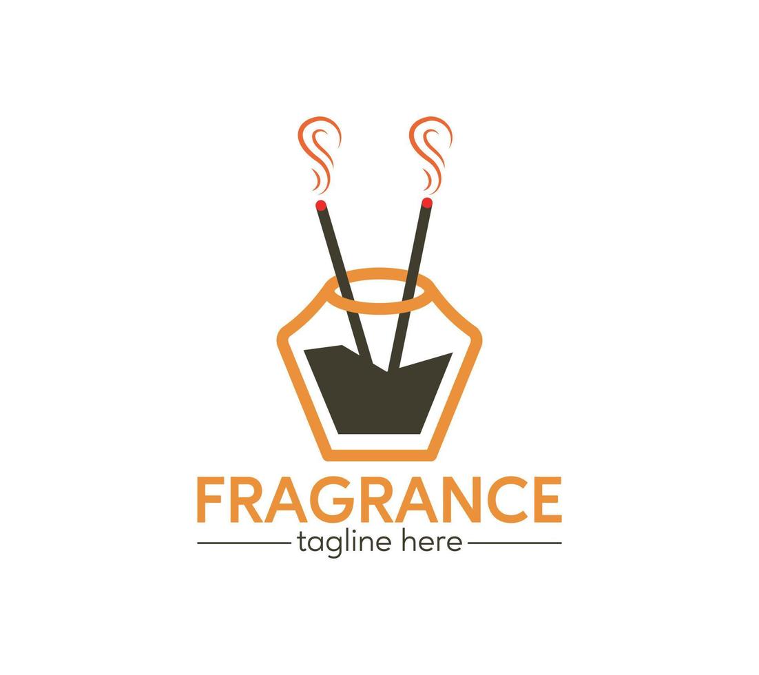 Fragrance or Incense logo design on white background, Vector illustration.