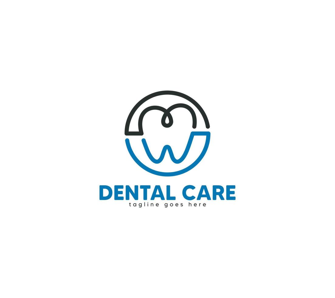 Dental logo design on white background, Vector illustration.