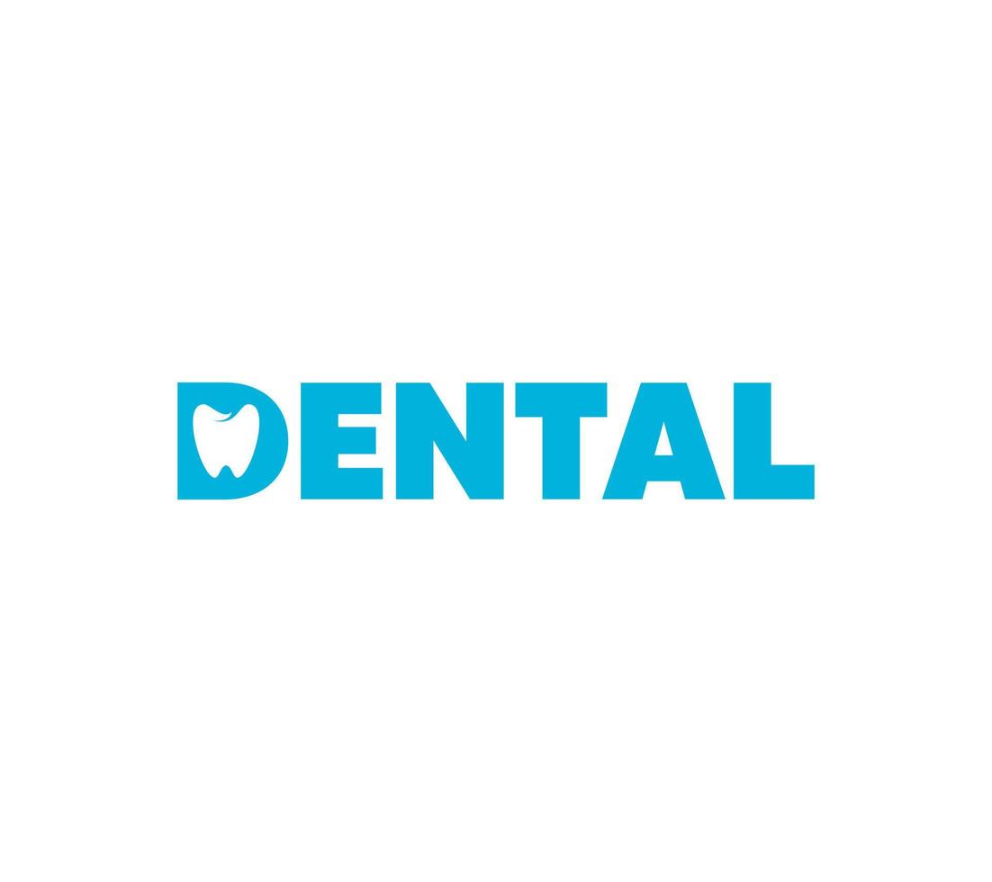 Dental wordmark or text based logo design on white background, Vector illustration.