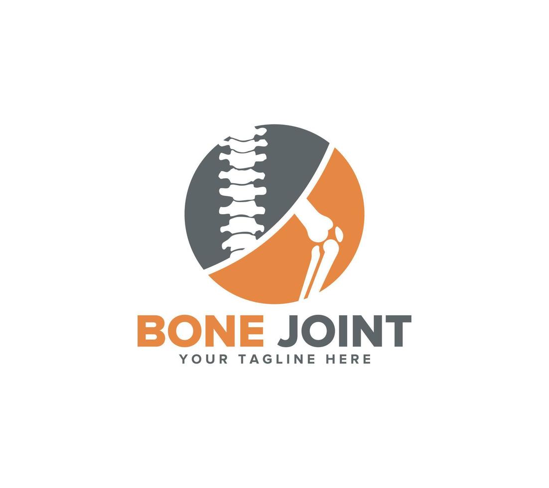 Bone Joint logo design on white background, Vector illustration.